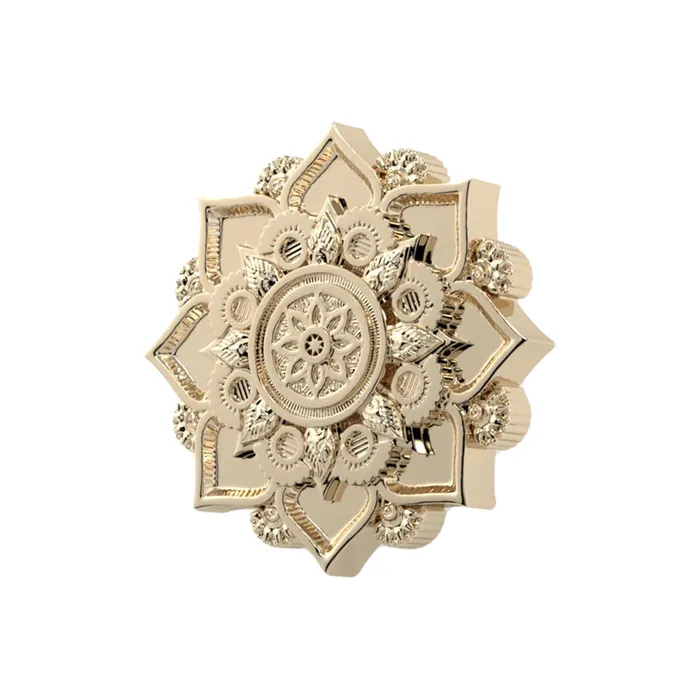 Kiwi Diamond Earrings Mandala Flower Threaded End in Gold Platinum