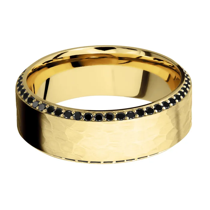 Lashbrook 14K Yellow Gold Band with Black Diamonds Rings