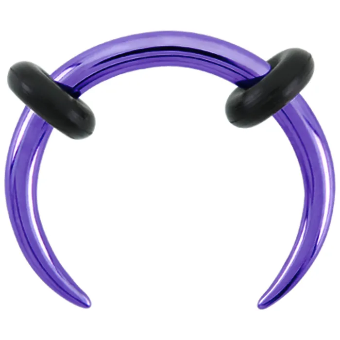 LeRoi Earrings Titanium Circular Tusk Purple