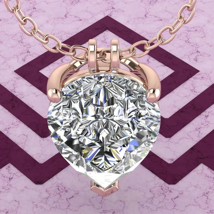 Leyloon Jewelry Necklaces 8 CT Pear Cut Solitaire Basket Moissanite Necklace D Color