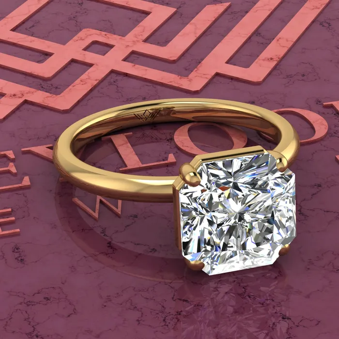 Leyloon Jewelry Rings 35 Carat Square Radiant Cut 4 Prong Solitaire D Color Basket Moissanite Ring