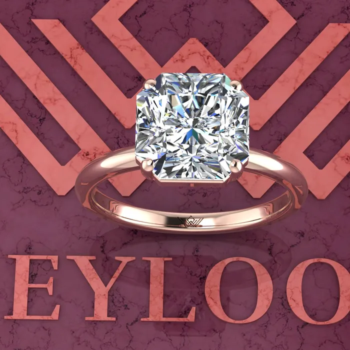 Leyloon Jewelry Rings 35 Carat Square Radiant Cut 4 Prong Solitaire D Color Basket Moissanite Ring