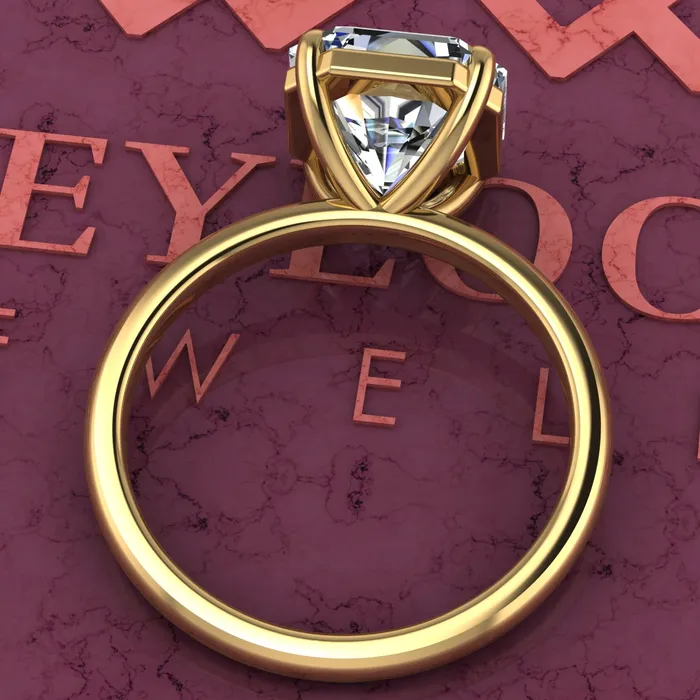 Leyloon Jewelry Rings 35 Carat Square Radiant Cut 4 Prong Solitaire D Color Basket Moissanite Ring