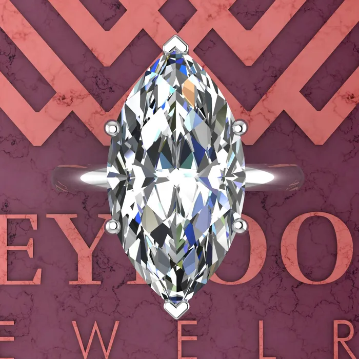Leyloon Jewelry Rings 5 Carat Marquise Cut 6 Prongs Solitaire Euro Shank D Color Basket Moissanite Ring