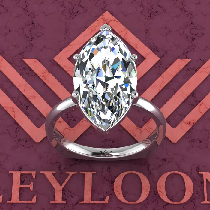 Leyloon Jewelry Rings 5 Carat Marquise Cut 6 Prongs Solitaire Euro Shank D Color Basket Moissanite Ring