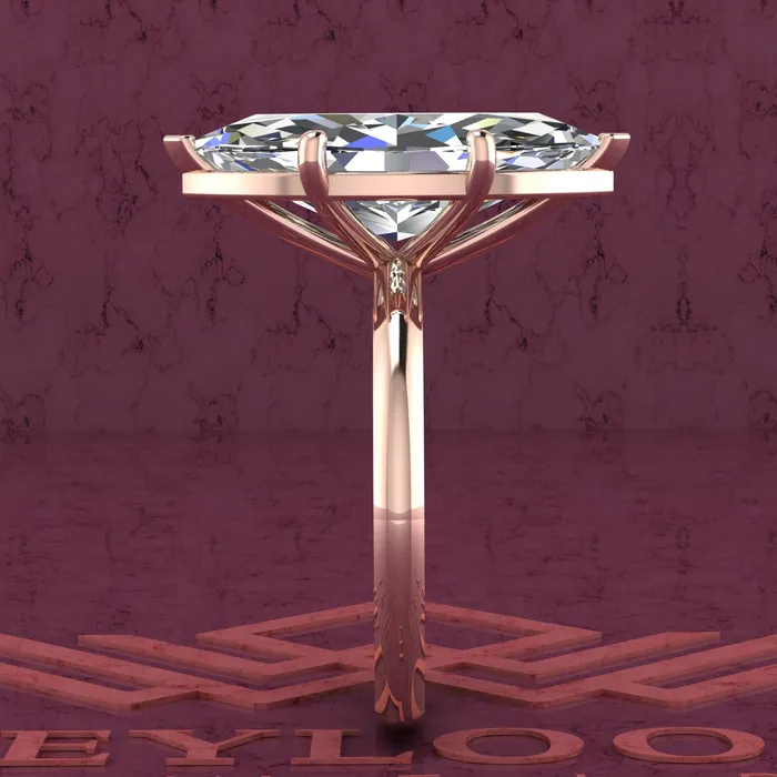 Leyloon Jewelry Rings 5 Carat Marquise Cut 6 Prongs Solitaire Euro Shank D Color Basket Moissanite Ring