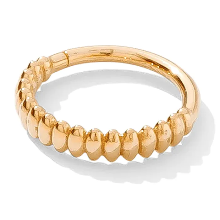 Linear Continuous Ring in Gold Tawapa Rings