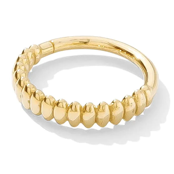 Linear Continuous Ring in Gold Tawapa Rings