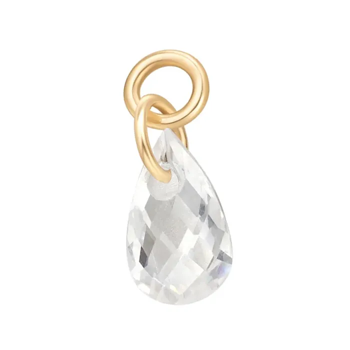 Linger Charm in Gold with White CZ Ember Body Jewelry Earrings