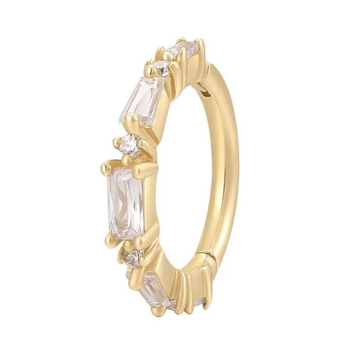London Hinge Ring Clicker in Gold with CZs Buddha Jewelry Organics Rings
