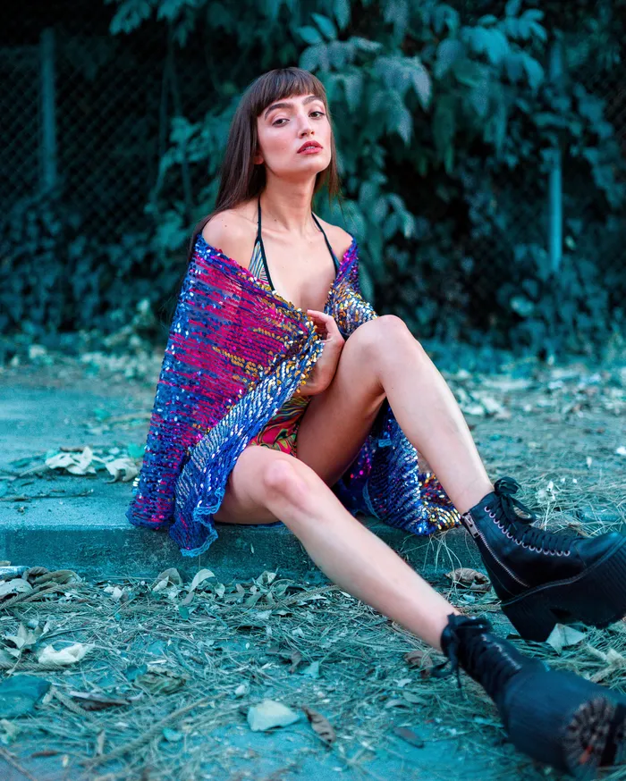 lumishopusa Rings Disco Sequin Kimono Royal Blue