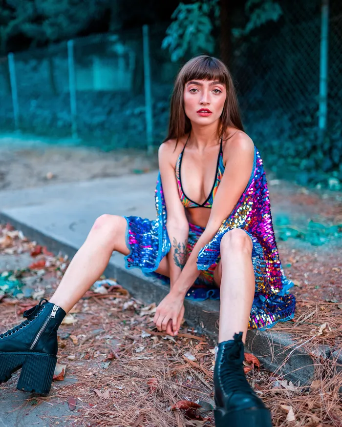 lumishopusa Rings Disco Sequin Kimono Royal Blue