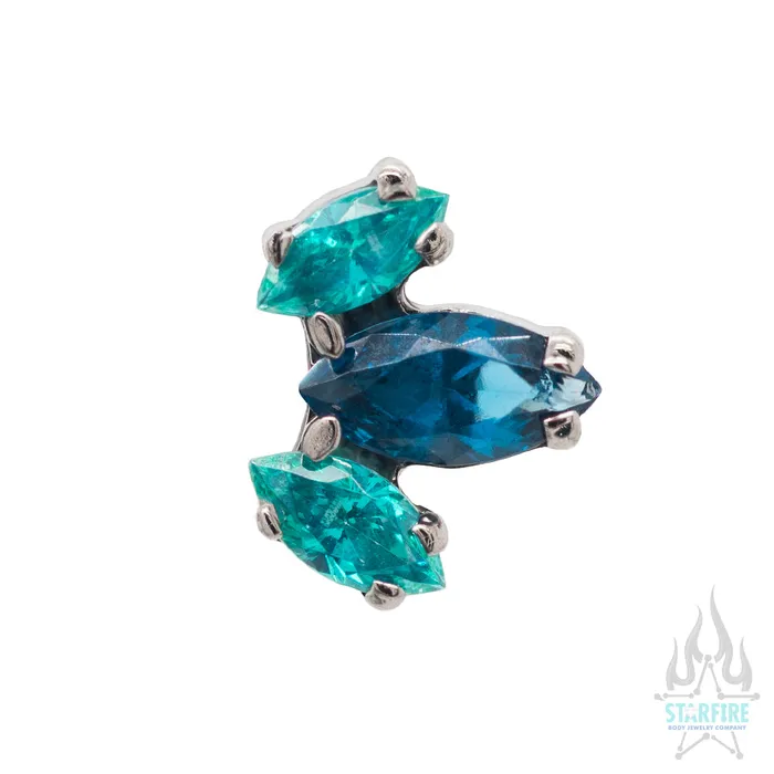 Marquise Fan 9 Faceted Gem on Flatback custom color combos Industrial Strength IS Necklaces