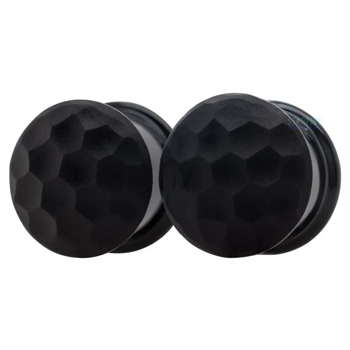 Martele Simple Glass Plugs Black Gorilla Glass Rings