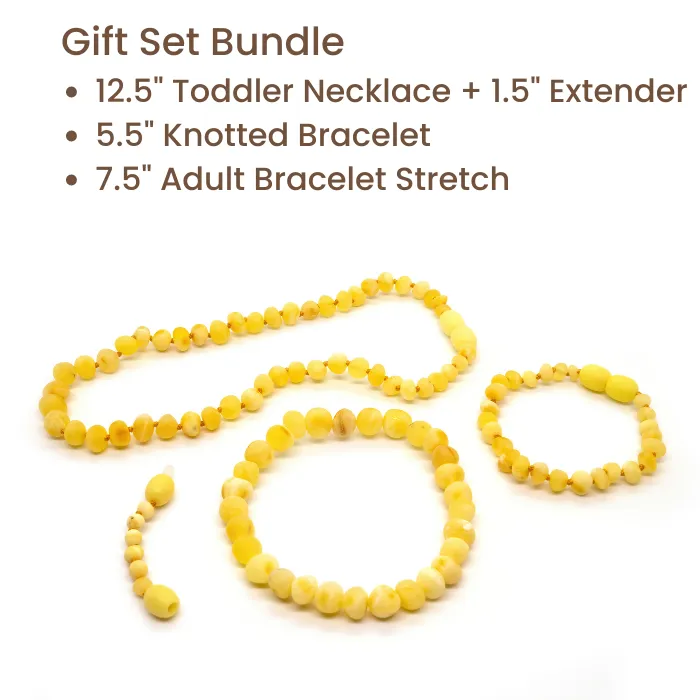 MB Necklaces Raw Milk Baltic Amber Necklace for Baby Infant Toddler Big Kid
