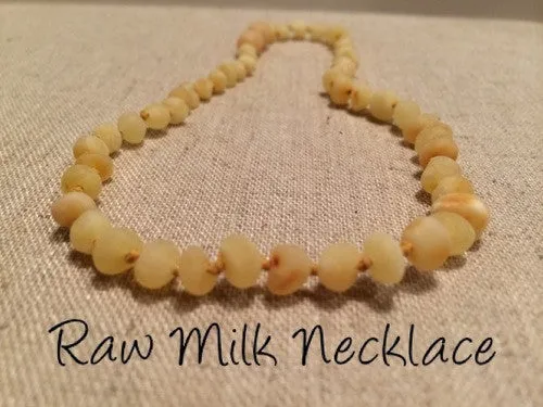 MB Necklaces Raw Milk Baltic Amber Necklace for Baby Infant Toddler Big Kid