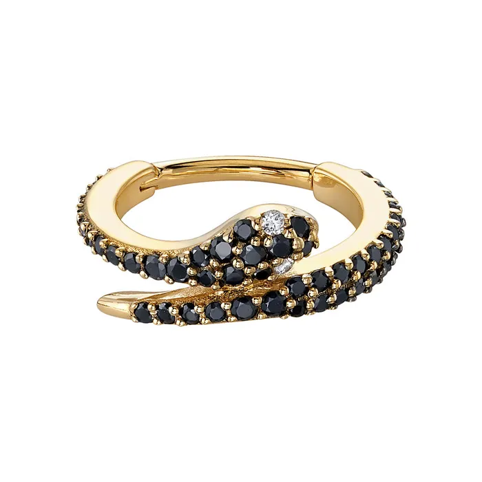 Medusa Hinge Ring in Gold with Black Diamonds DIAMONDS Body Vision BVLA Rings