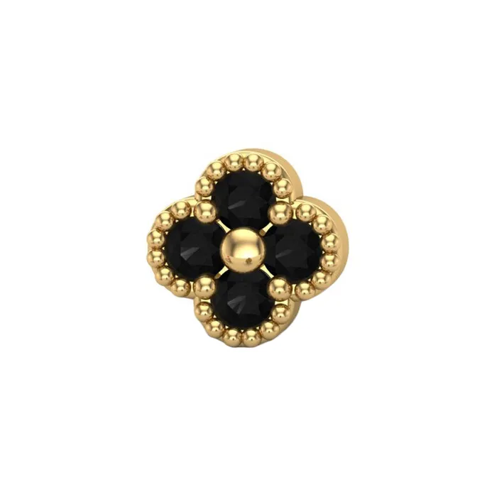 Mushroom Body Jewelry mushroom Earrings Small Clover Threaded End in Gold