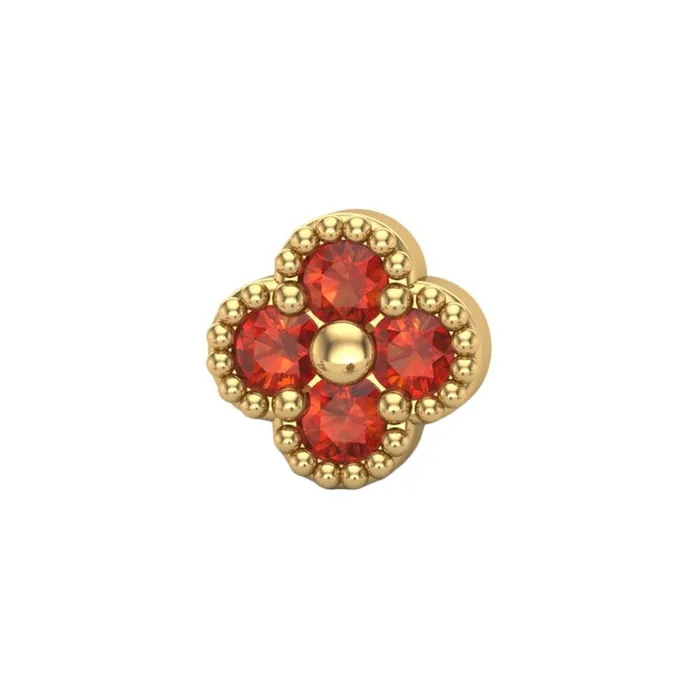 Mushroom Body Jewelry mushroom Earrings Small Clover Threaded End in Gold