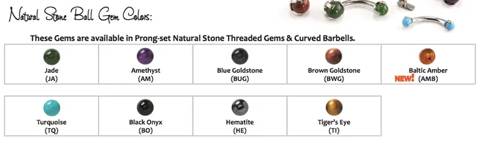 Natural Stone Cabochon Ball in Prongs Tongue Barbell Industrial Strength IS Earrings