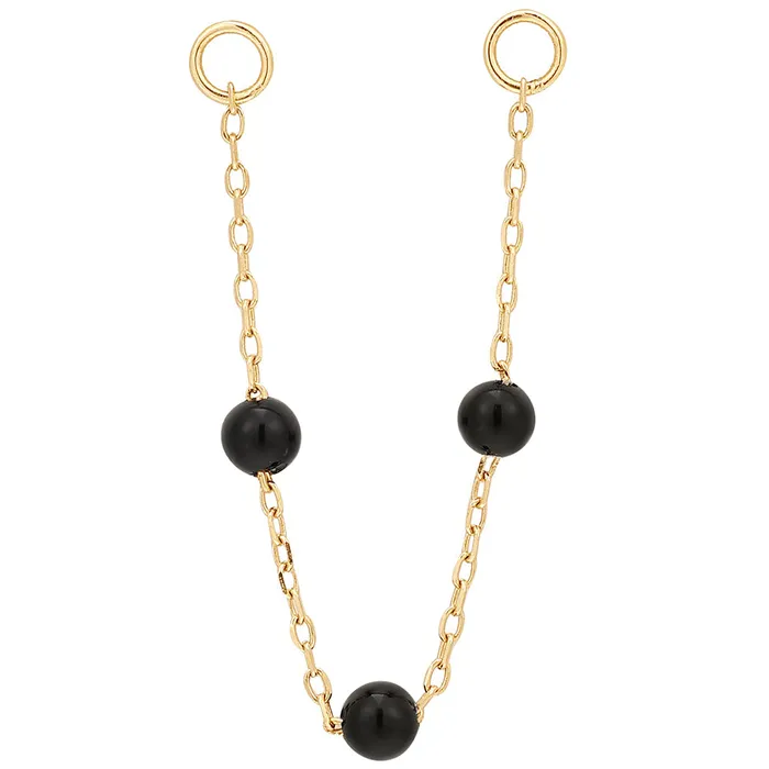 Necklaces 3 Bead Chain Attachment in Gold with Agate Buddha Jewelry Organics