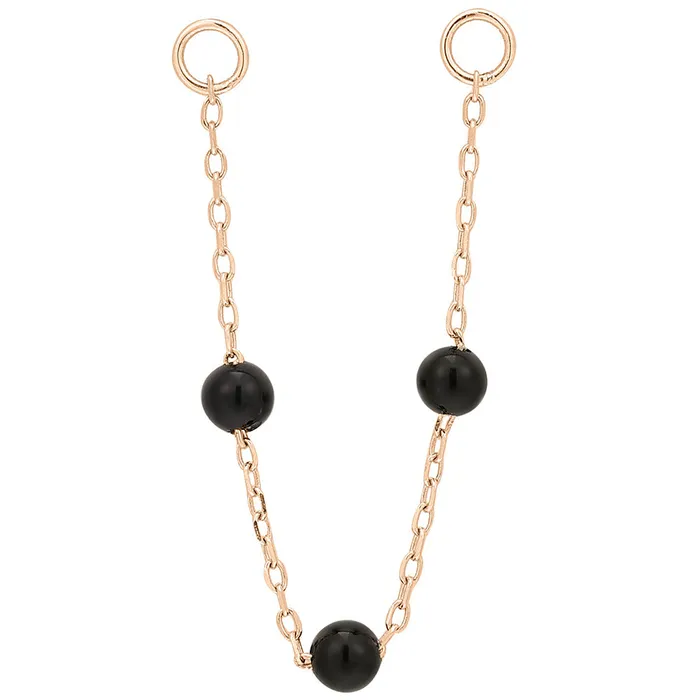 Necklaces 3 Bead Chain Attachment in Gold with Agate Buddha Jewelry Organics