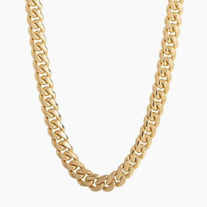 Necklaces 7mm Miami Cuban Link Chain 14k Yellow Gold Proclamation Jewelry
