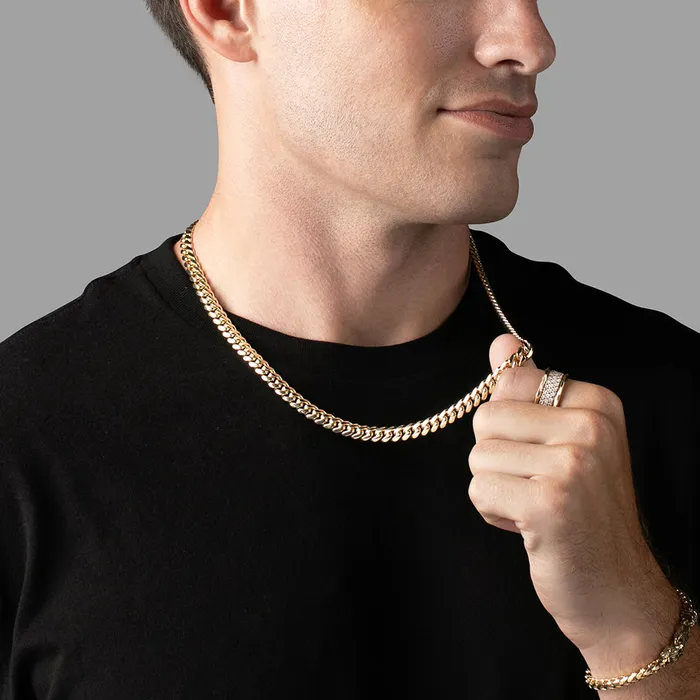 Necklaces 7mm Miami Cuban Link Chain 14k Yellow Gold Proclamation Jewelry