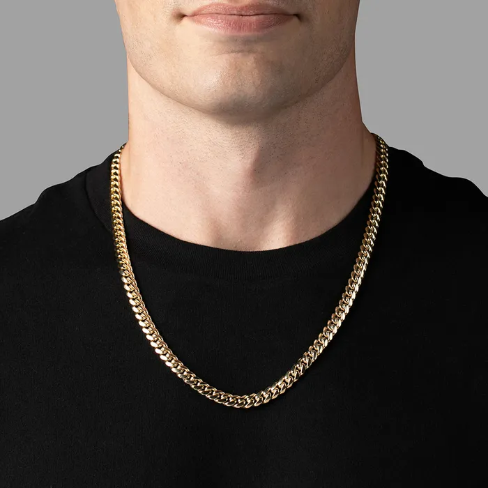 Necklaces 7mm Miami Cuban Link Chain 14k Yellow Gold Proclamation Jewelry