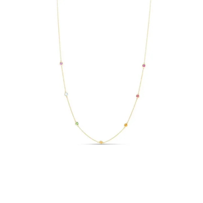 Necklaces Alexis Jae Multi Gemstone Station Necklace