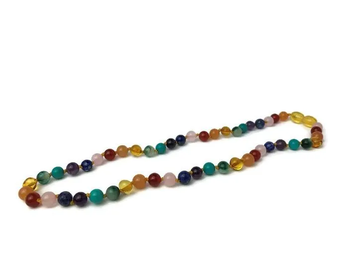 Necklaces Baltic Essentials Baltic Amber Teen Adult 17 19 22 inch Necklace Rainbow Honey Amber SemiPrecious