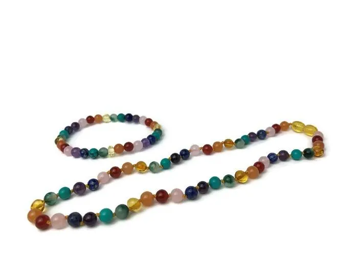 Necklaces Baltic Essentials Baltic Amber Teen Adult 17 19 22 inch Necklace Rainbow Honey Amber SemiPrecious