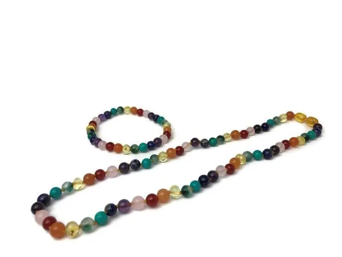 Necklaces Baltic Essentials Baltic Amber Teen Adult 17 19 22 inch Necklace Rainbow Honey Amber SemiPrecious