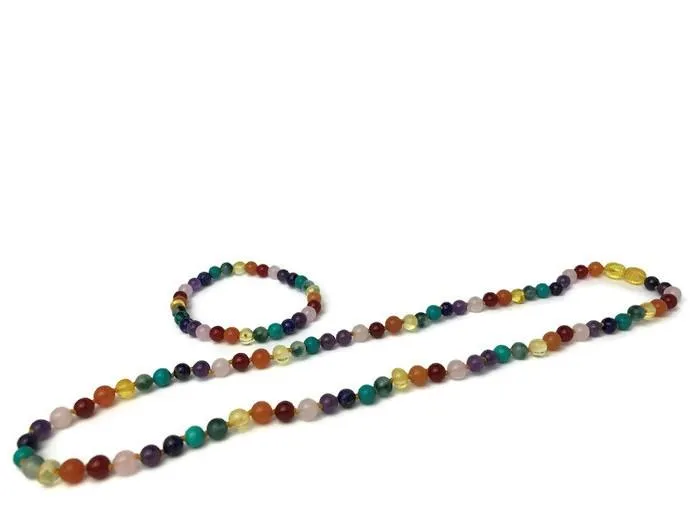 Necklaces Baltic Essentials Baltic Amber Teen Adult 17 19 22 inch Necklace Rainbow Honey Amber SemiPrecious