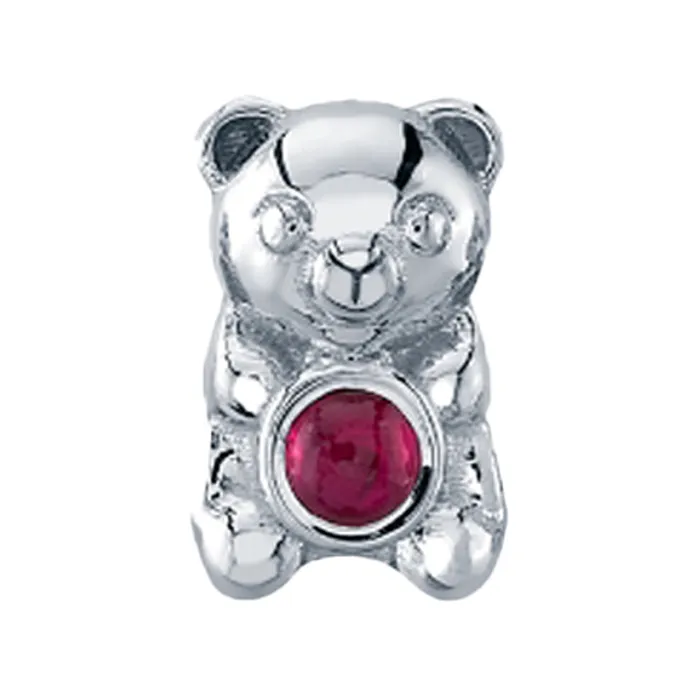 Necklaces Body Vision BVLA Gummy Bear Threaded End in Gold with Ruby