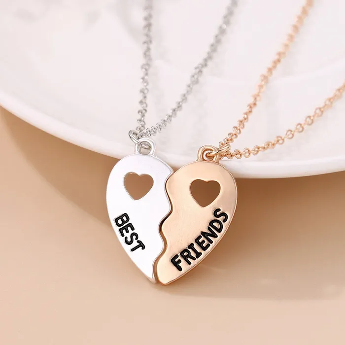Necklaces Broken Heart Magnetic Best Friends Necklace Gold and Silver worldnetgifts Necklaces Broken Heart Magnetic Best Friends Necklace Gold and Silver worldnetgifts