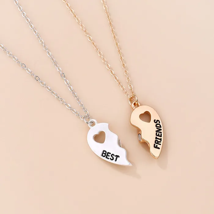 Necklaces Broken Heart Magnetic Best Friends Necklace Gold and Silver worldnetgifts