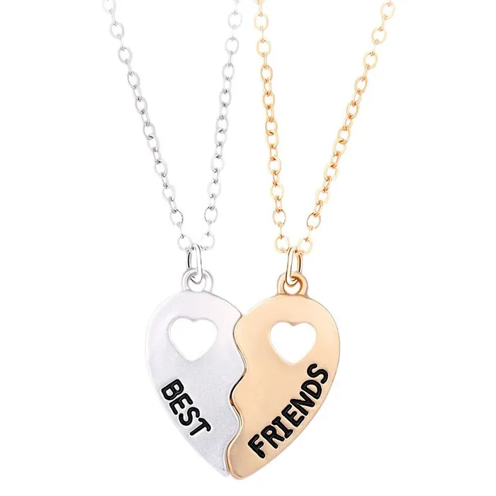 Necklaces Broken Heart Magnetic Best Friends Necklace Gold and Silver worldnetgifts