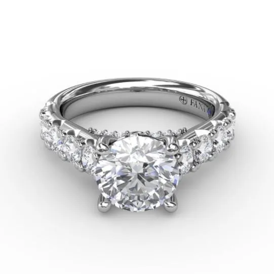 Necklaces Fana 14K White Gold Diamond SemiMounting Necklaces Fana 14K White Gold Diamond SemiMounting