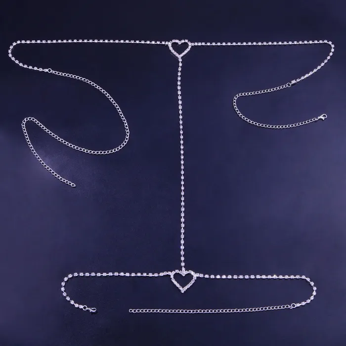 Necklaces Heart Rhinestone Leg Wrap Leg Chains THE LUMI SHOP