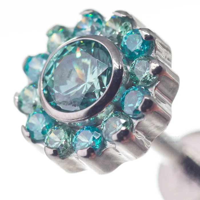 Necklaces Odyssey Flower with Faceted Gem on Flatback custom color combos Industrial Strength IS