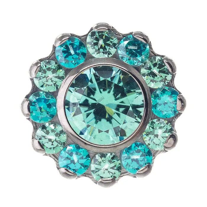 Necklaces Odyssey Flower with Faceted Gem on Flatback custom color combos Industrial Strength IS