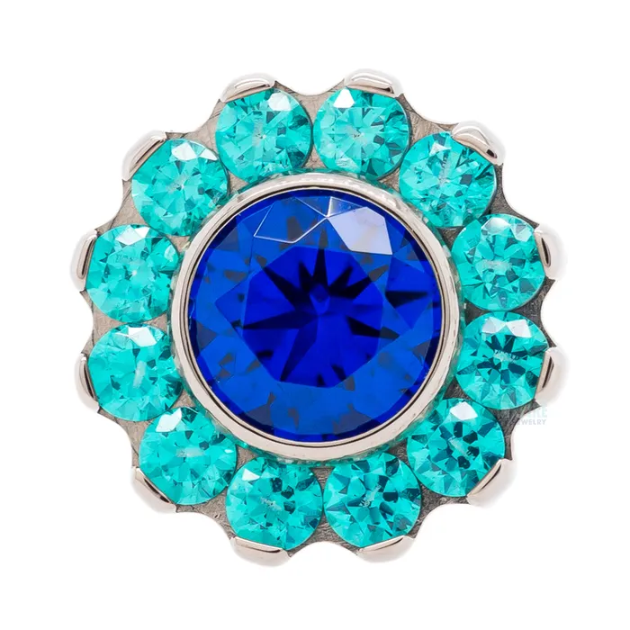 Necklaces Odyssey Flower with Faceted Gem on Flatback custom color combos Industrial Strength IS