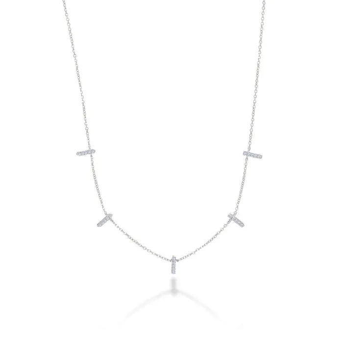 Necklaces Pave Diamond Bars Necklace Alexis Jae
