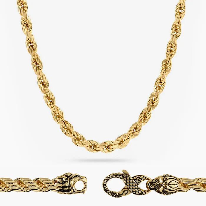 Necklaces Proclamation Jewelry 4mm Diamond Cut Rope Chain 14k Yellow Gold