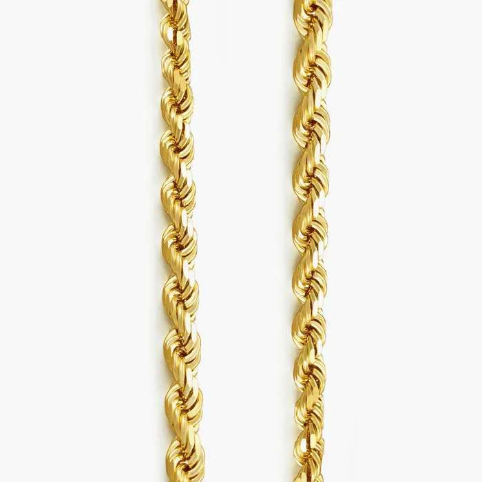 Necklaces Proclamation Jewelry 4mm Diamond Cut Rope Chain 14k Yellow Gold
