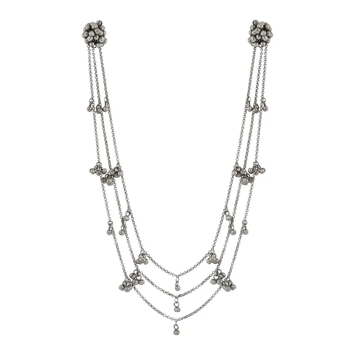 Necklaces Teejh Nazaha Silver Oxidised Ghungroo Earring Necklace Teejh