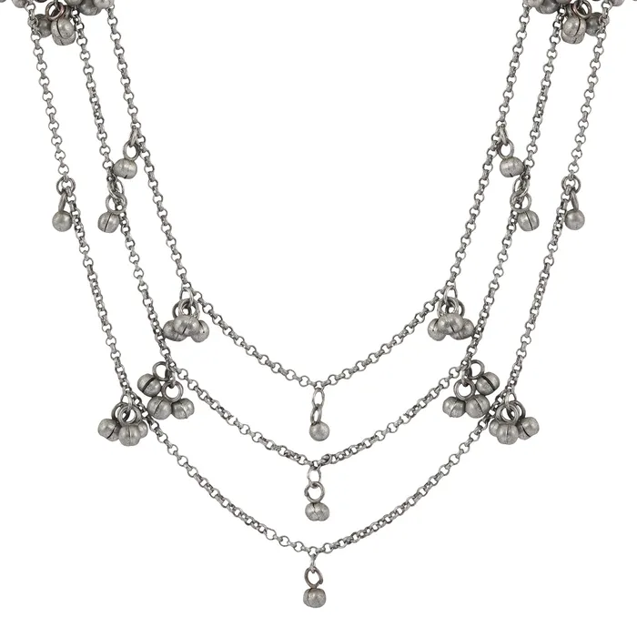 Necklaces Teejh Nazaha Silver Oxidised Ghungroo Earring Necklace Teejh