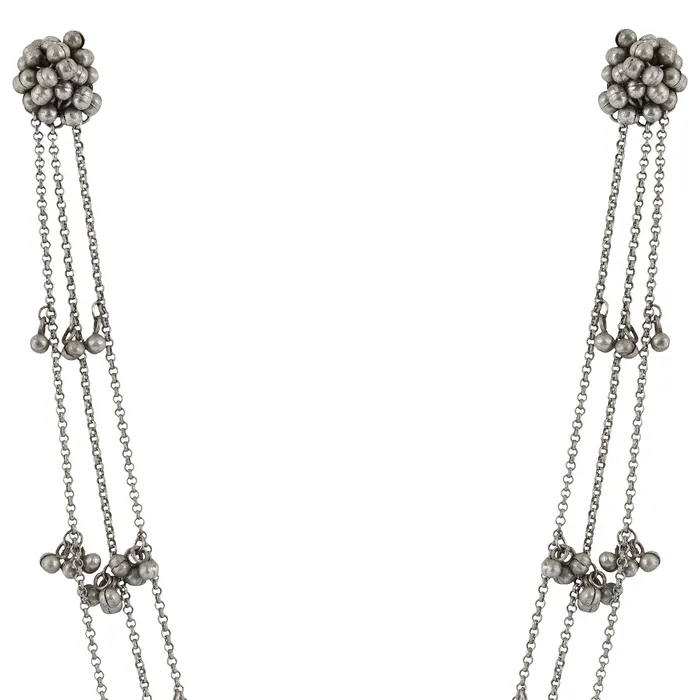 Necklaces Teejh Nazaha Silver Oxidised Ghungroo Earring Necklace Teejh