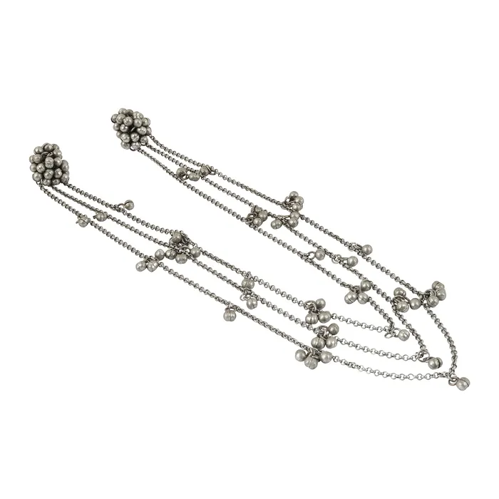 Necklaces Teejh Nazaha Silver Oxidised Ghungroo Earring Necklace Teejh
